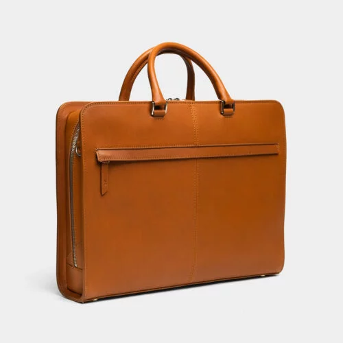 ナチュラルレザー　briefcase Worker - Briefcase/Laptop Bag in Vegetable Tanned Leather - Nordform