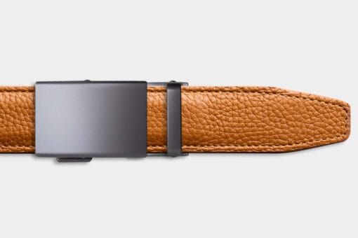 Single Belt - Cognac Buffalo / Matte Metal