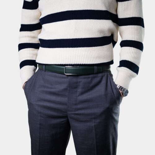 Alternative view of Single Belt – Moss Kaktus / Matte Silver