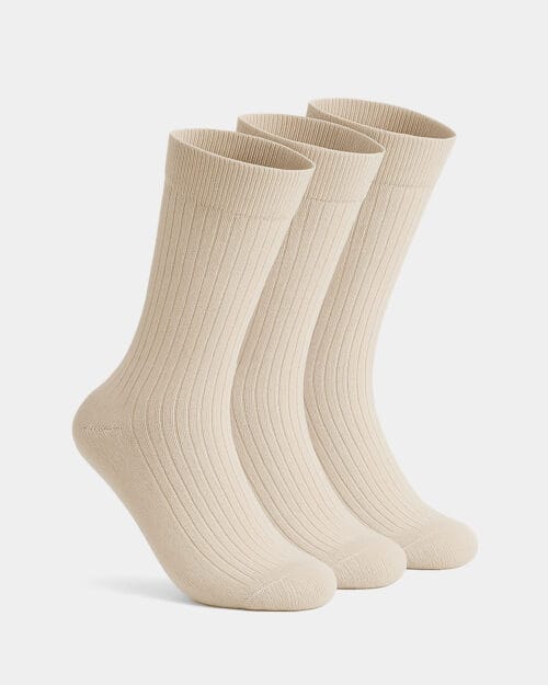 3-Pack Dress Socks - 38-42, Beige