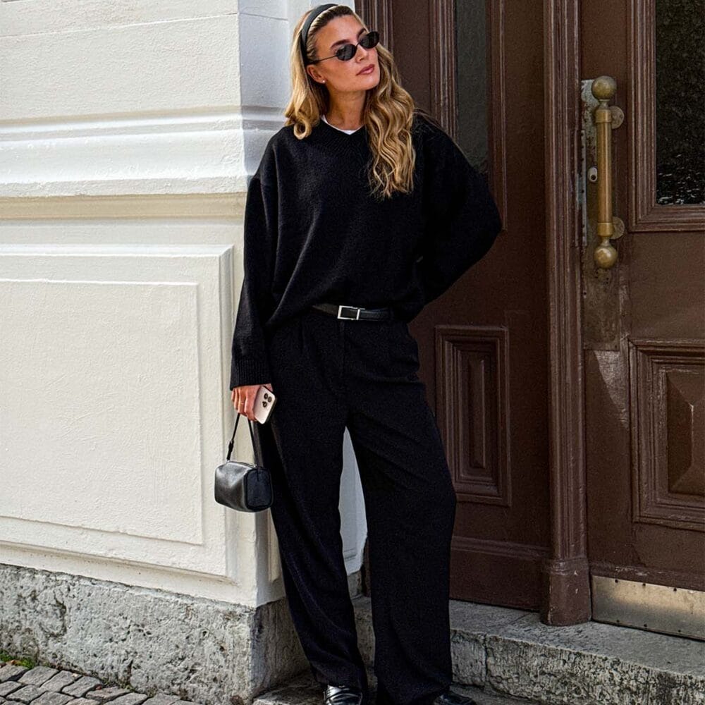 Black Leather / Modern Silver