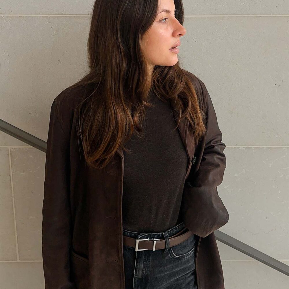 Hazel Leather / Modern Silver